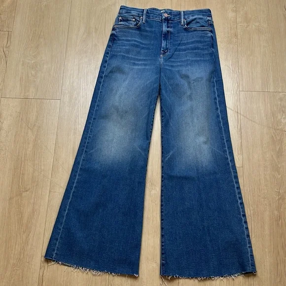 MOTHER The Roller High Rise Wide Leg Jeans in Riding the Cliffside, SIZE 32 1187